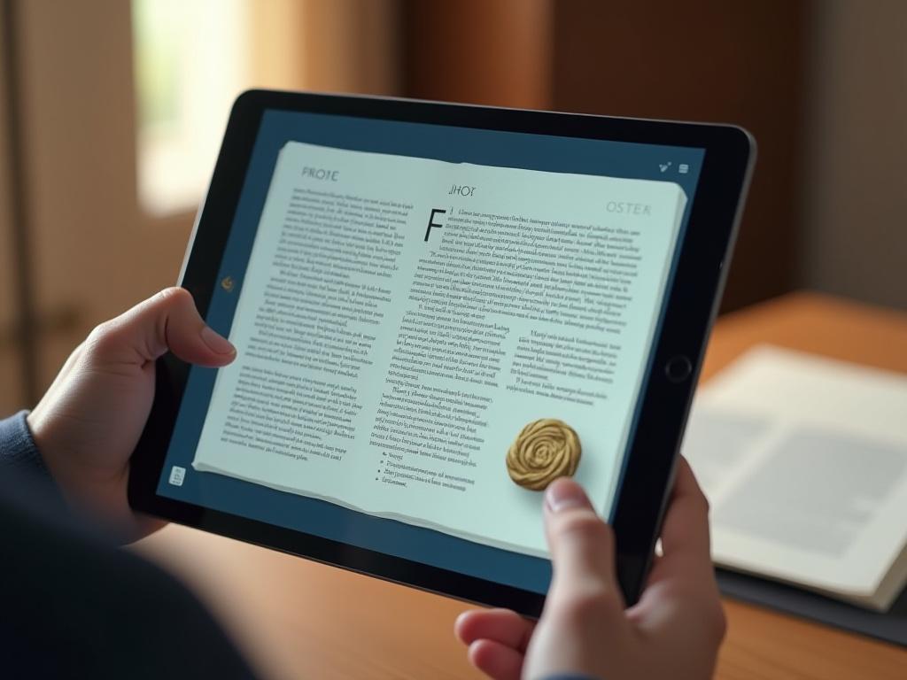 Oxford University philosophy app interface on iPad